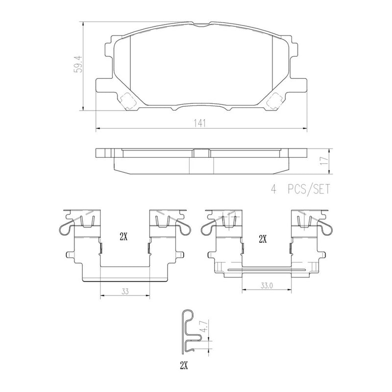 BREMBO Ceramic Front Disc Brake Pad Set - P83067N