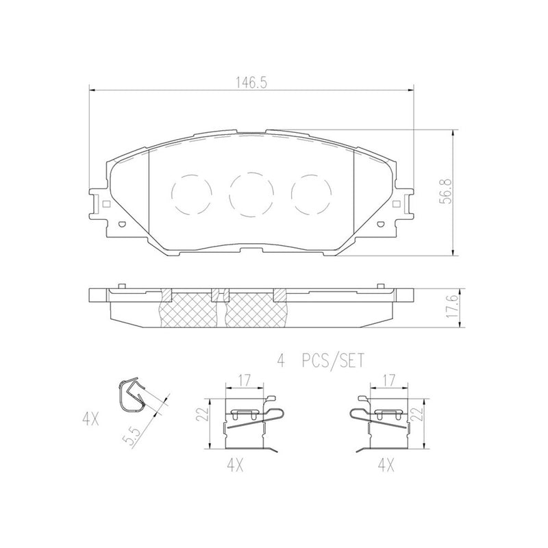BREMBO Ceramic Front Disc Brake Pad Set - P83071N