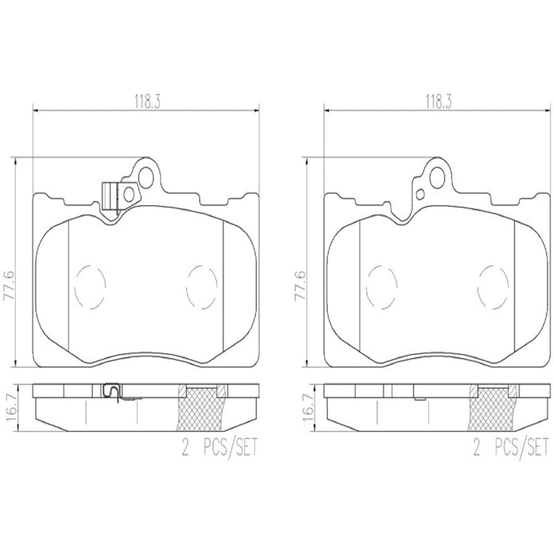 BREMBO Ceramic Front Disc Brake Pad Set - P83072N