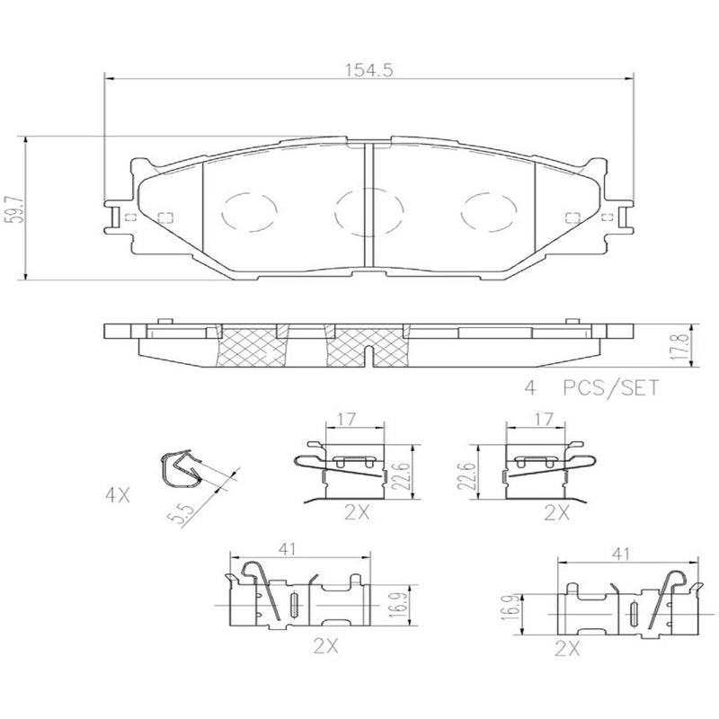 BREMBO Ceramic Front Disc Brake Pad Set - P83074N