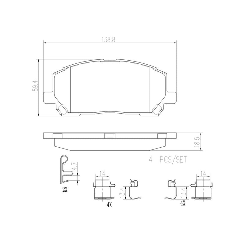 BREMBO Ceramic Front Disc Brake Pad Set - P83078N