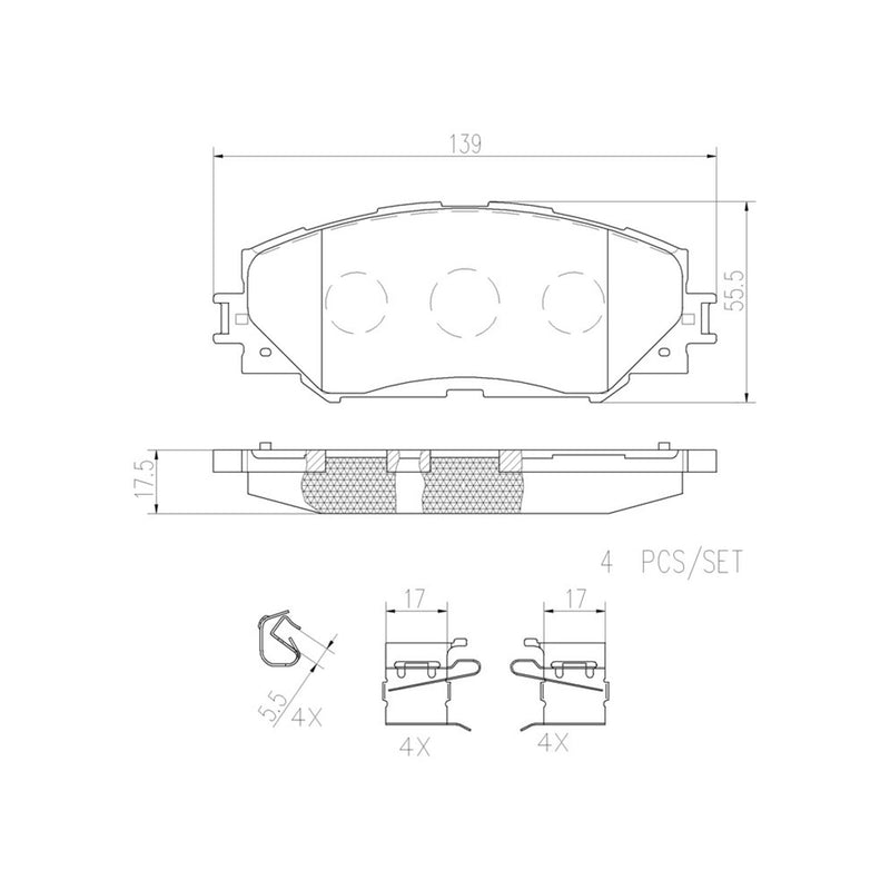 BREMBO Ceramic Front Disc Brake Pad Set - P83082N