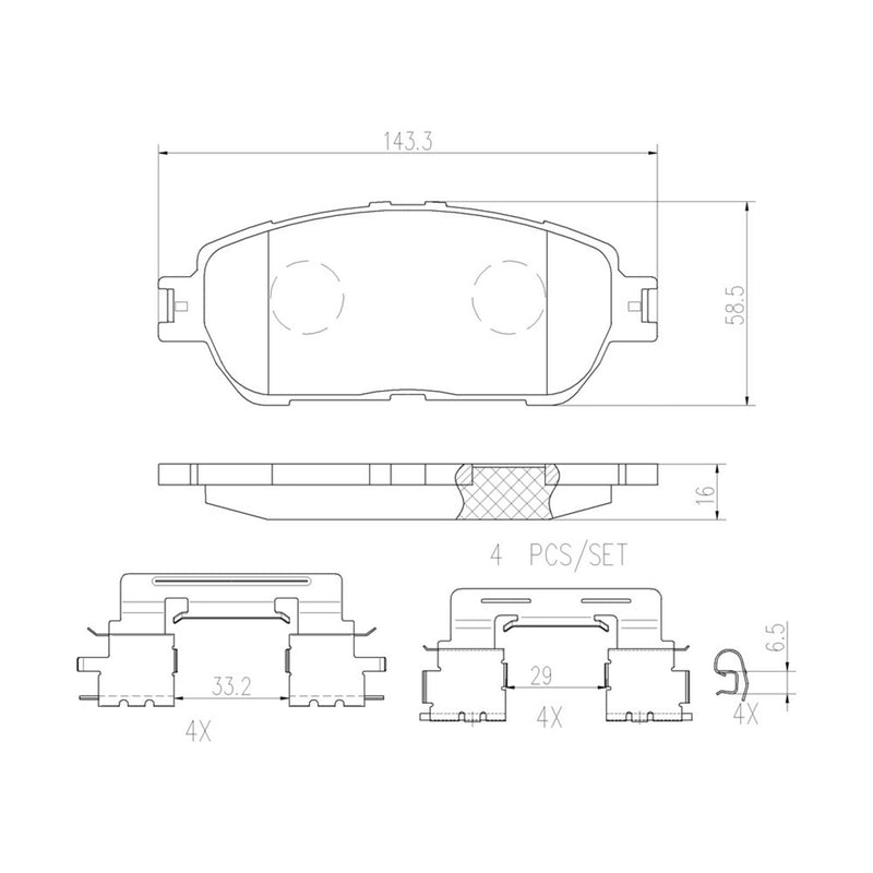 BREMBO Ceramic Front Disc Brake Pad Set - P83105N