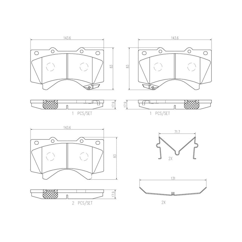 BREMBO Ceramic Front Disc Brake Pad Set - P83107N