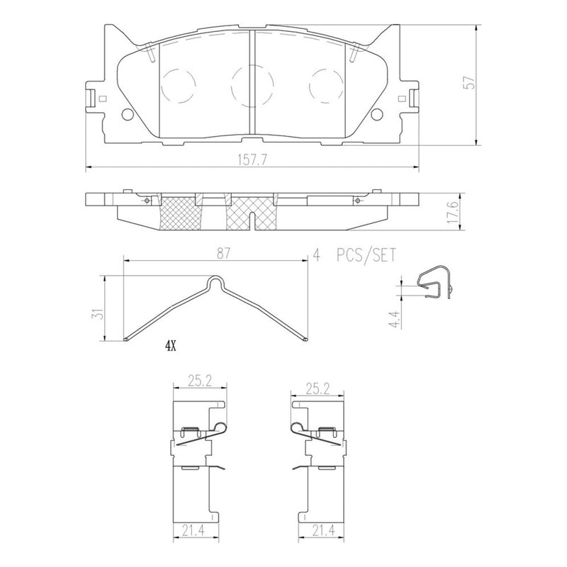 BREMBO Ceramic Front Disc Brake Pad Set - P83117N