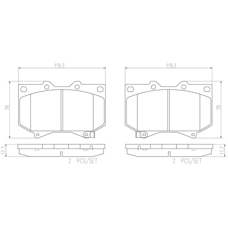 BREMBO Ceramic Front Disc Brake Pad Set - P83118N