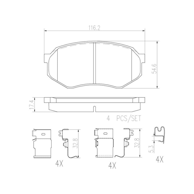 BREMBO Ceramic Front Disc Brake Pad Set - P83122N