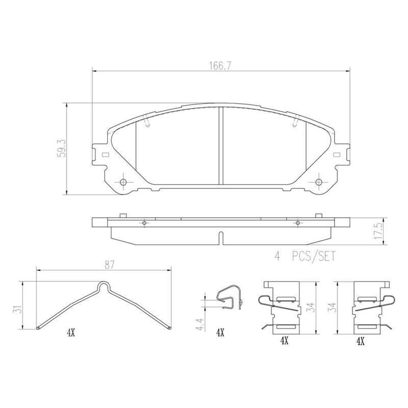 BREMBO Ceramic Front Disc Brake Pad Set - P83145N