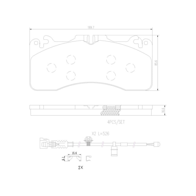 BREMBO Ceramic Front Disc Brake Pad Set - P83154N