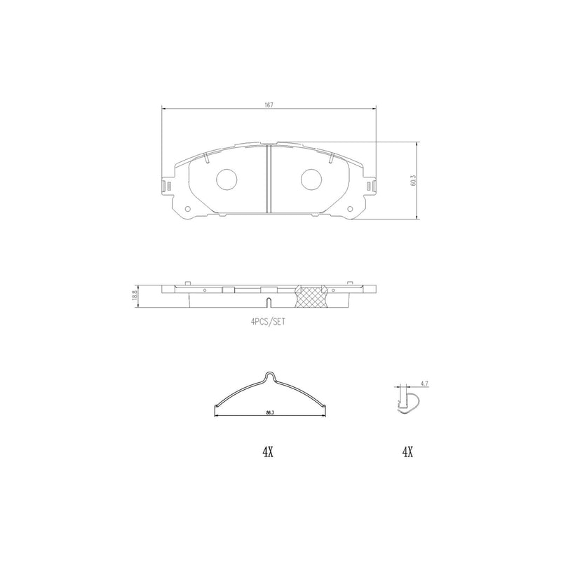BREMBO Ceramic Front Disc Brake Pad Set - P83188N