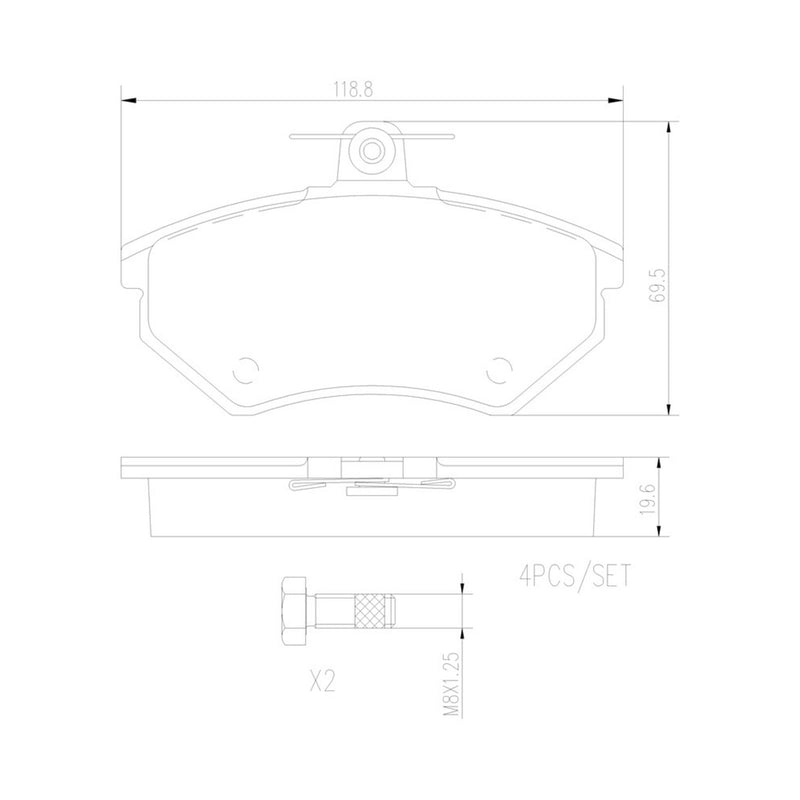 BREMBO Ceramic Front Disc Brake Pad Set - P85011N
