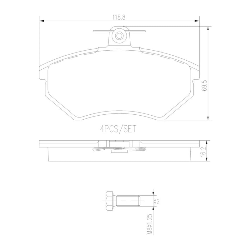 BREMBO Ceramic Front Disc Brake Pad Set - P85015N