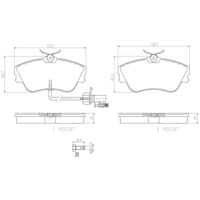 BREMBO Ceramic Front Disc Brake Pad Set - P85029N