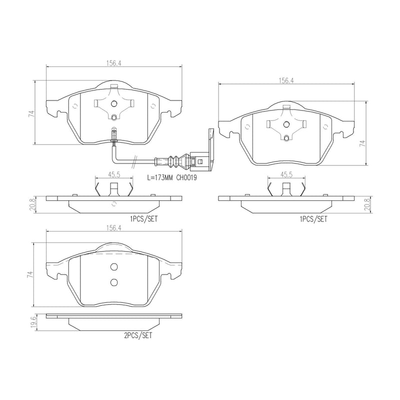 BREMBO Ceramic Front Disc Brake Pad Set - P85045N