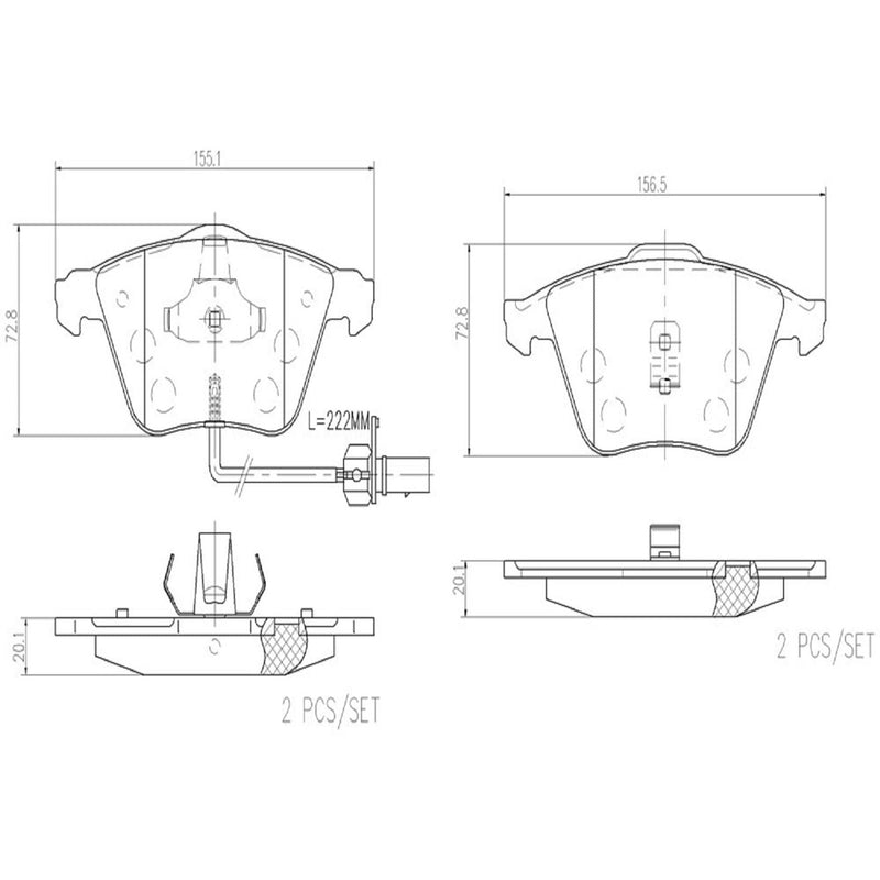 BREMBO Ceramic Front Disc Brake Pad Set - P85056N