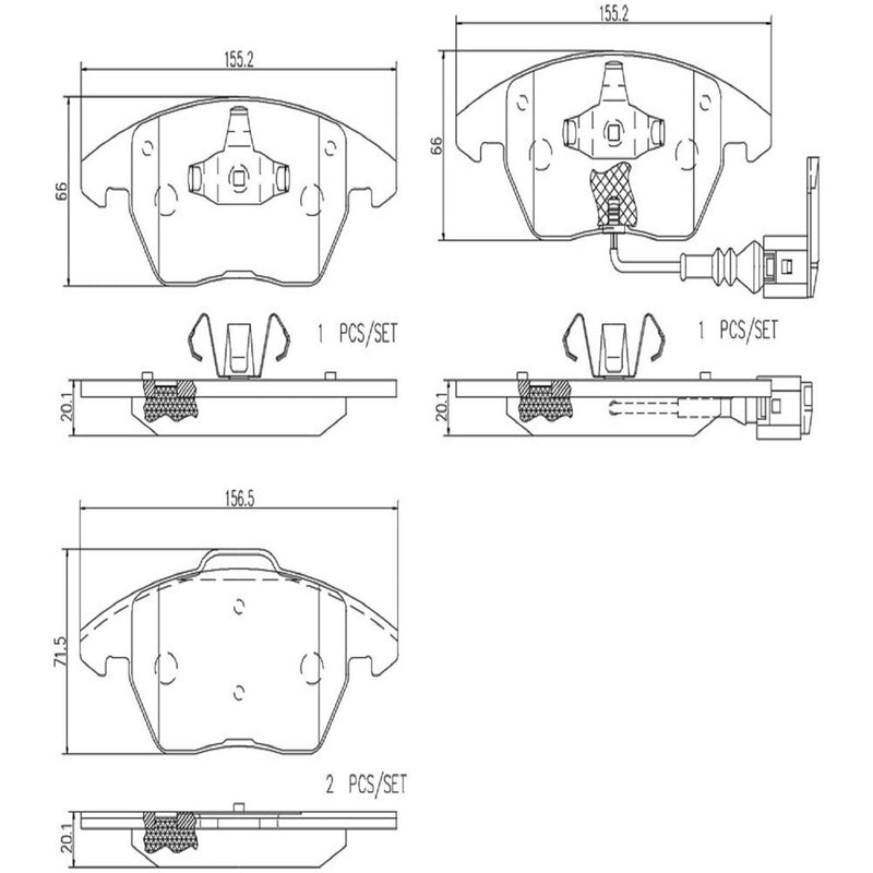 BREMBO CERAMIC Brake Pad Set P85075N