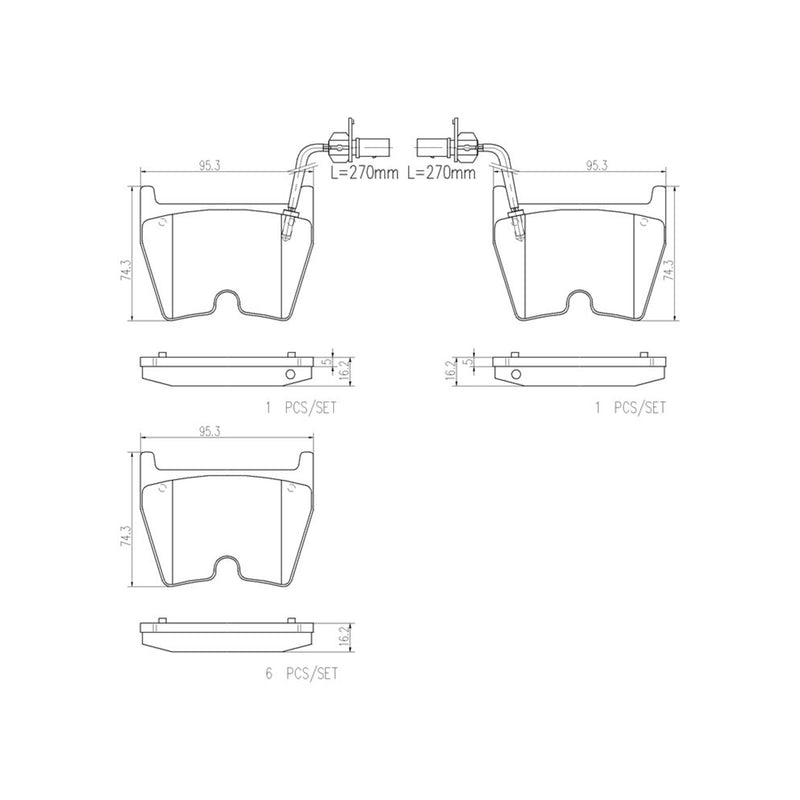 BREMBO Ceramic Front Disc Brake Pad Set - P85078N