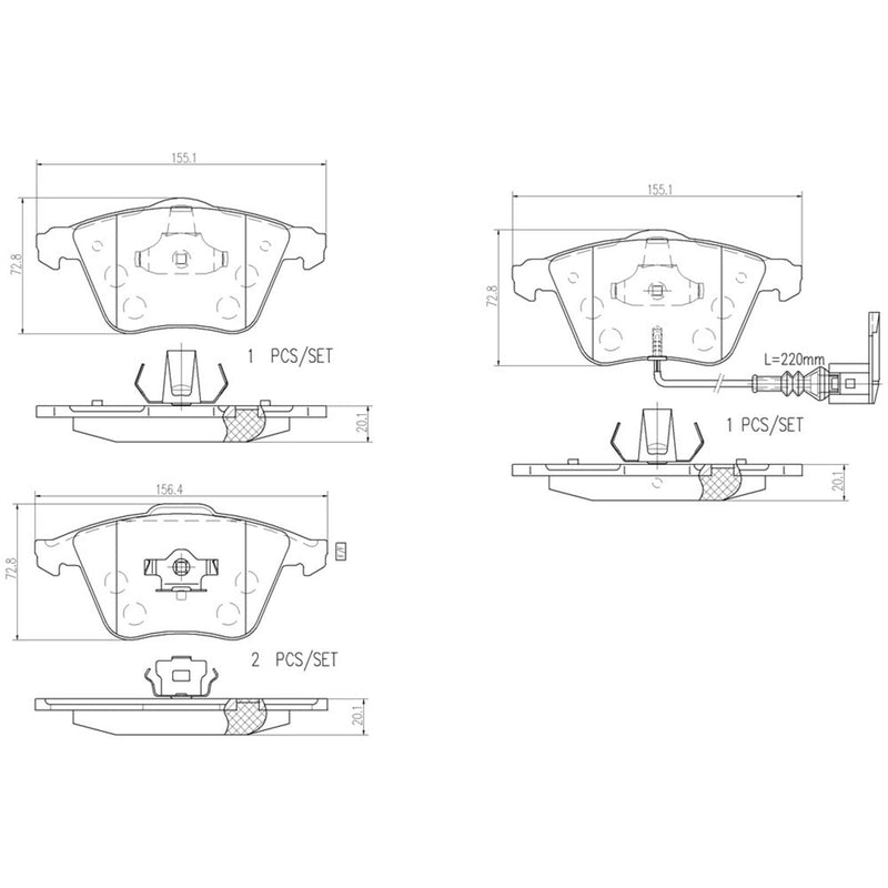 BREMBO Ceramic Front Disc Brake Pad Set - P85079N