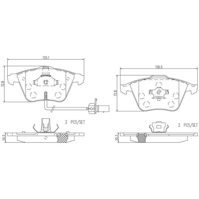 BREMBO Ceramic Front Disc Brake Pad Set - P85084N