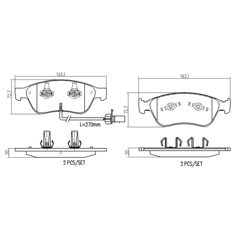 BREMBO Ceramic Front Disc Brake Pad Set - P85102N