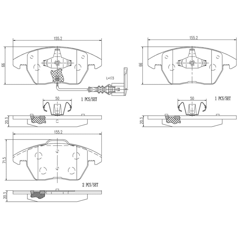 BREMBO Ceramic Front Disc Brake Pad Set - P85146N