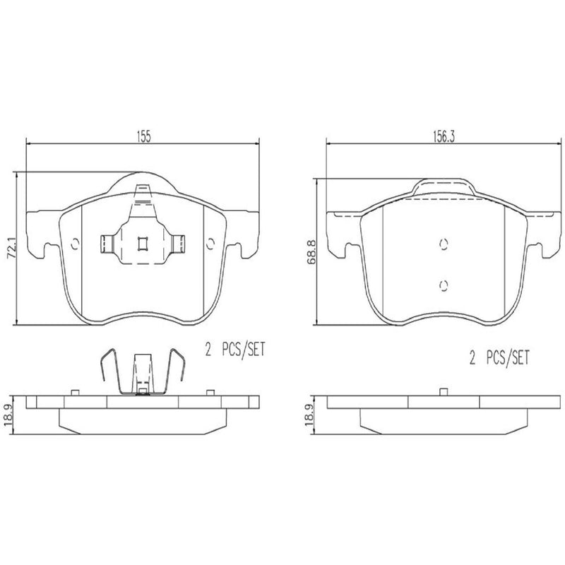 BREMBO Ceramic Front Disc Brake Pad Set - P86016N
