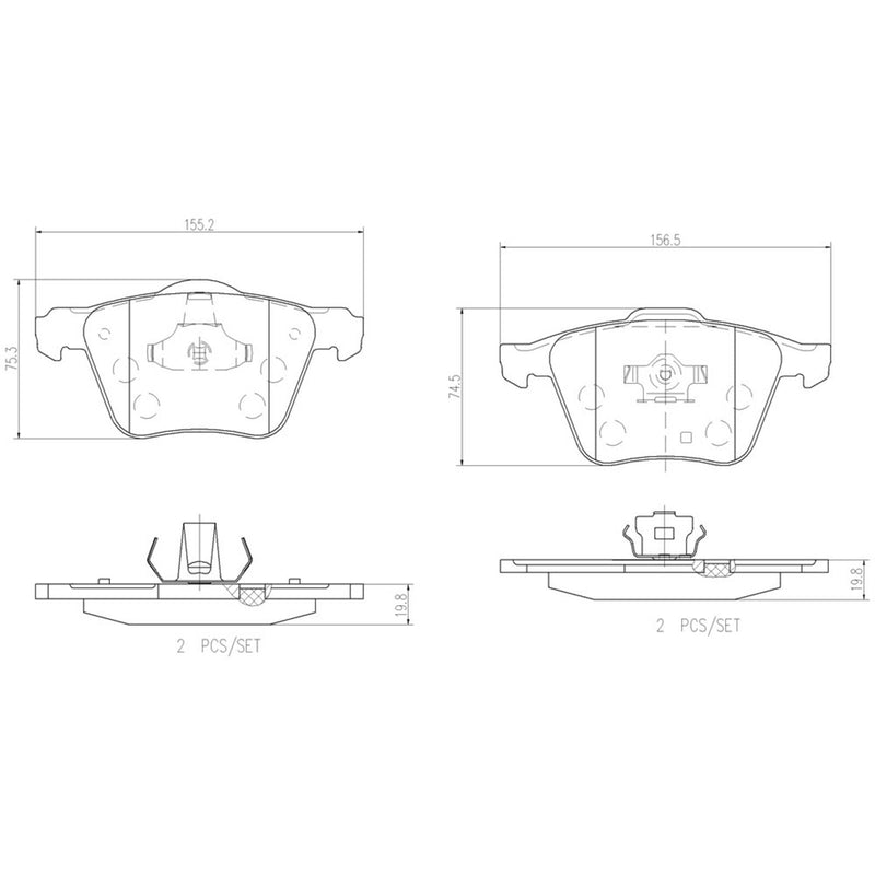 BREMBO Ceramic Front Disc Brake Pad Set - P86018N