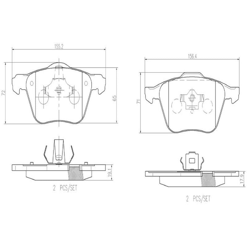 BREMBO Ceramic Front Disc Brake Pad Set - P86022N