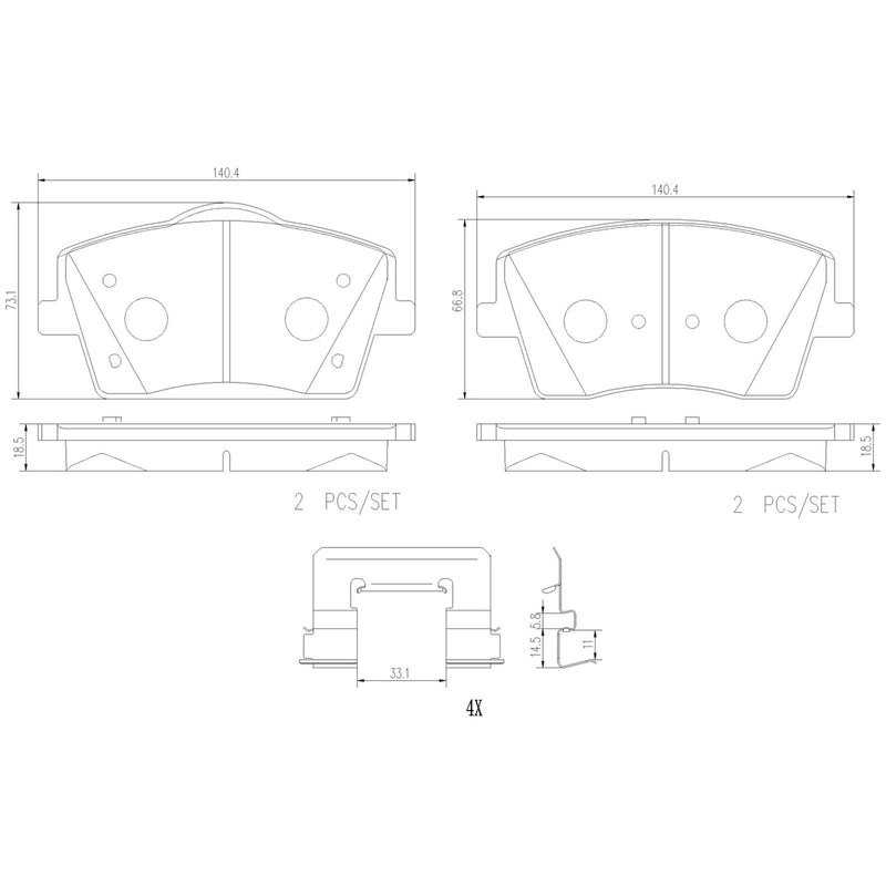 BREMBO CERAMIC Brake Pad Set P86031N