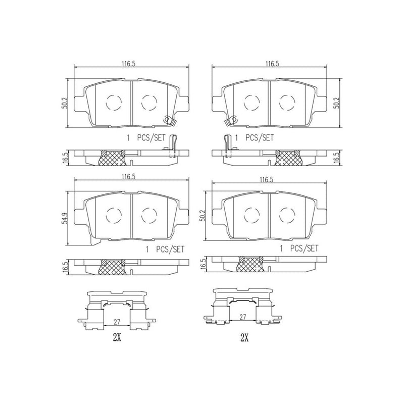 BREMBO Ceramic Front Disc Brake Pad Set - P99004N