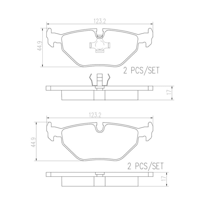 BREMBO Ceramic Rear Disc Brake Pad Set - P06013N