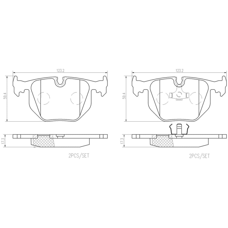 BREMBO Ceramic Rear Disc Brake Pad Set - P06016N