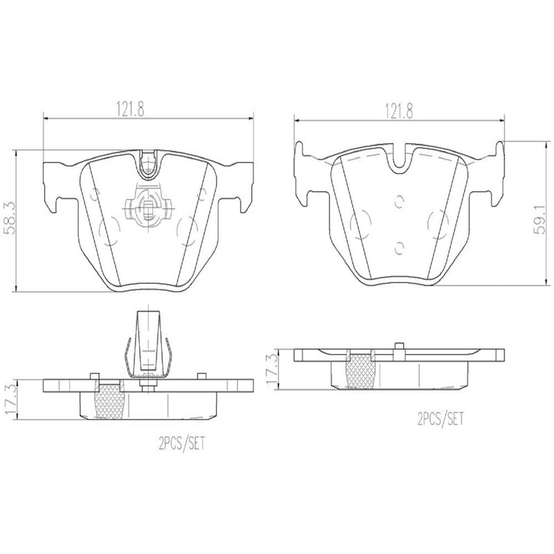 BREMBO Ceramic Rear Disc Brake Pad Set - P06033N