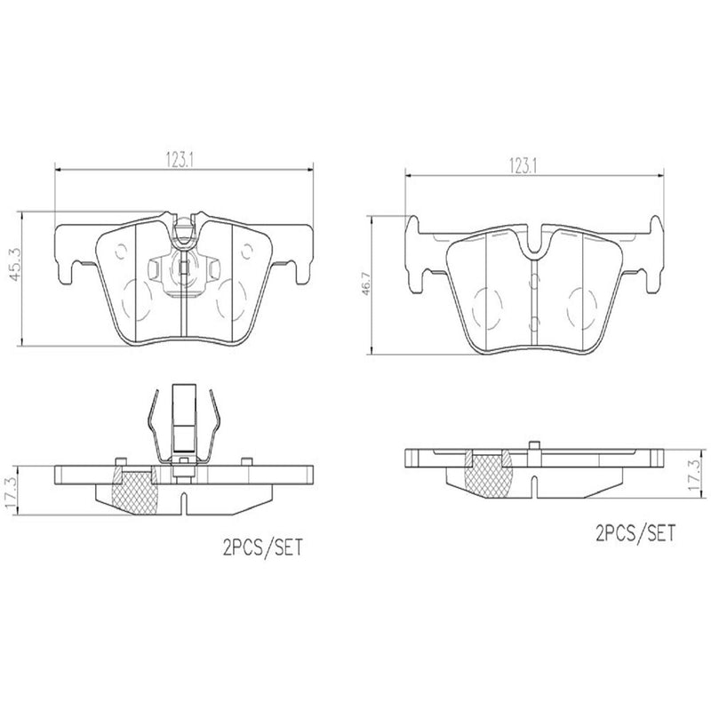 BREMBO Ceramic Rear Disc Brake Pad Set - P06071N