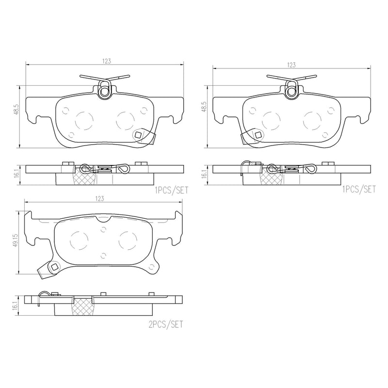 BREMBO Ceramic Rear Disc Brake Pad Set - P07011N