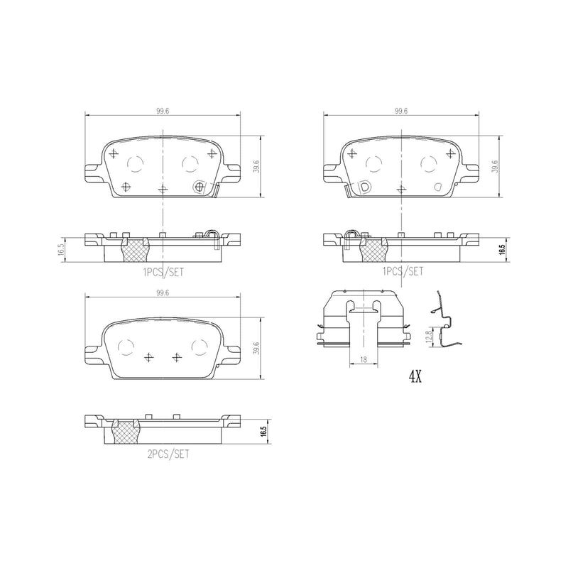 BREMBO Ceramic Rear Disc Brake Pad Set - P10097N