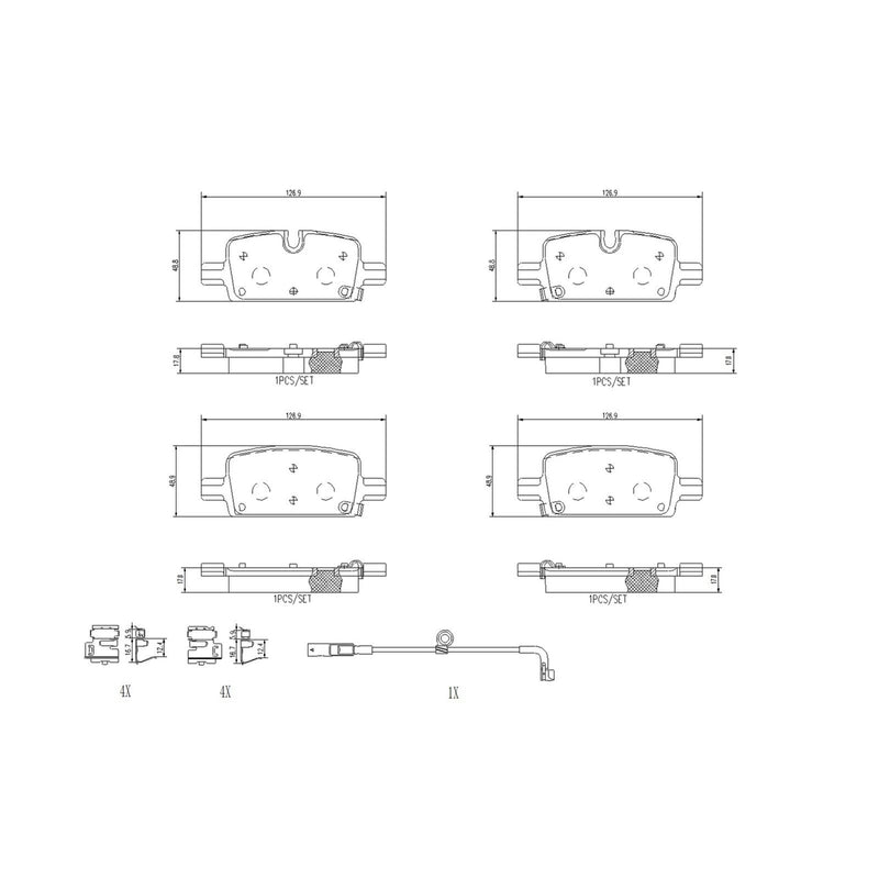 BREMBO Ceramic Rear Disc Brake Pad Set - P10098N