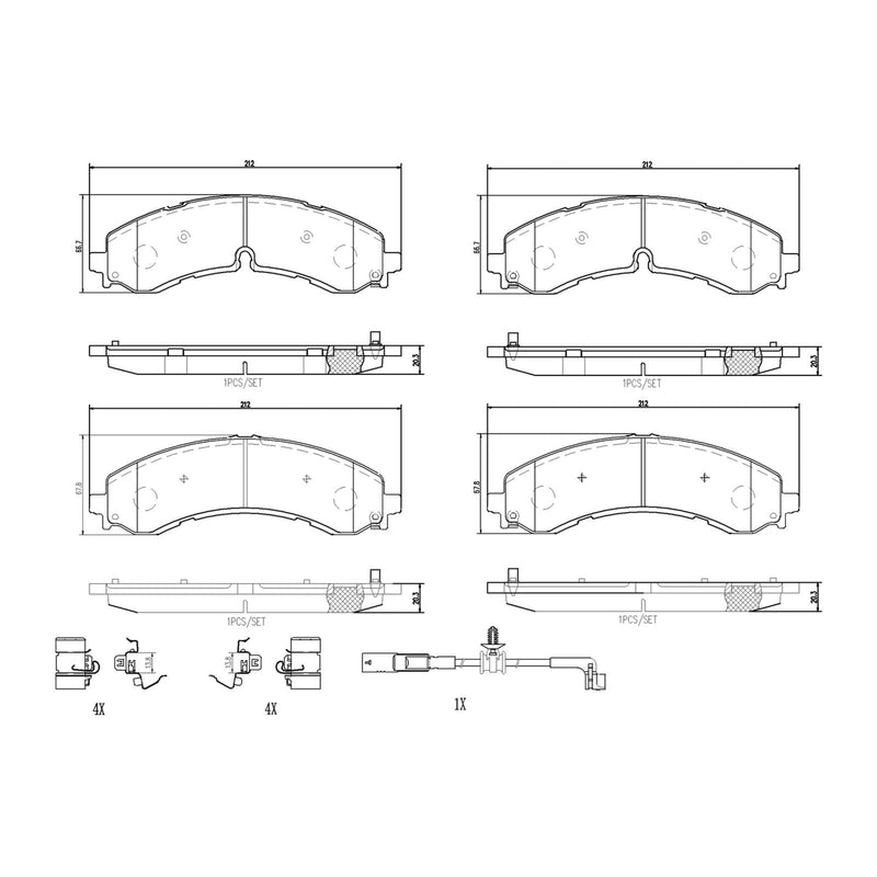 BREMBO Ceramic Rear Disc Brake Pad Set - P10100N