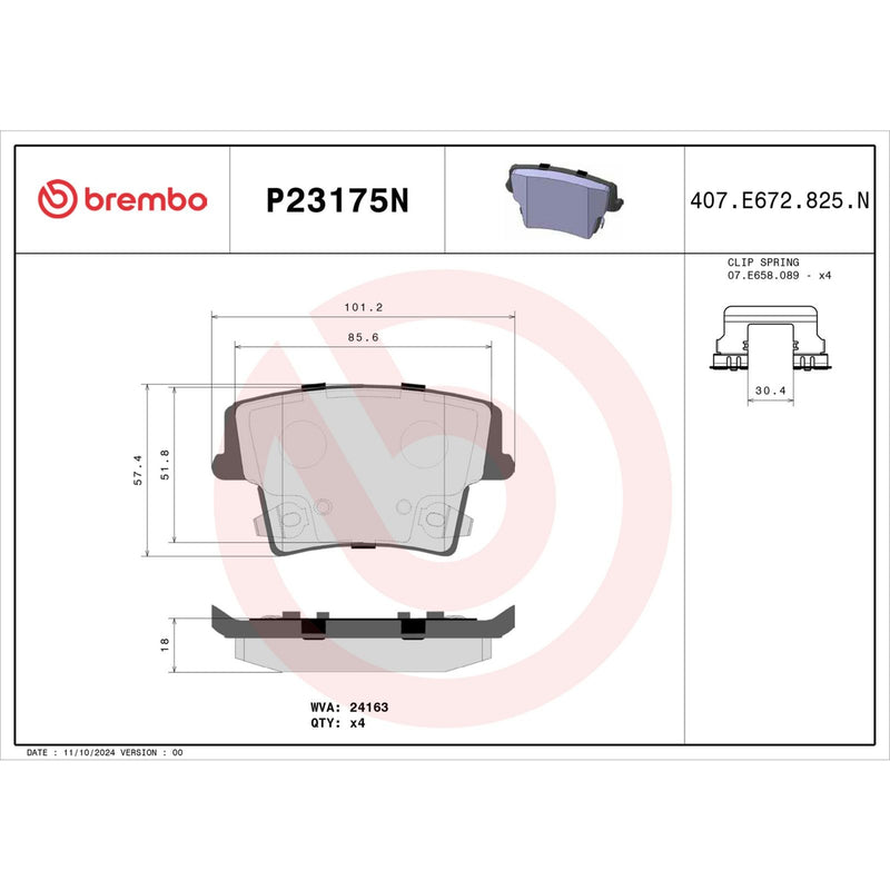BREMBO Ceramic Rear Disc Brake Pad Set - P23175N