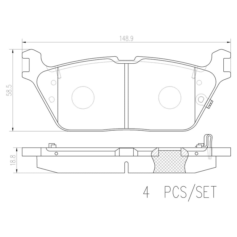BREMBO Ceramic Rear Disc Brake Pad Set - P23194N