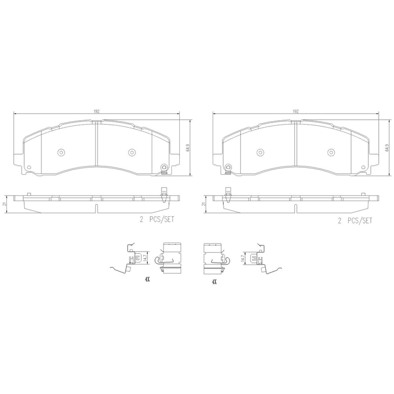 BREMBO Ceramic Rear Disc Brake Pad Set - P23195N