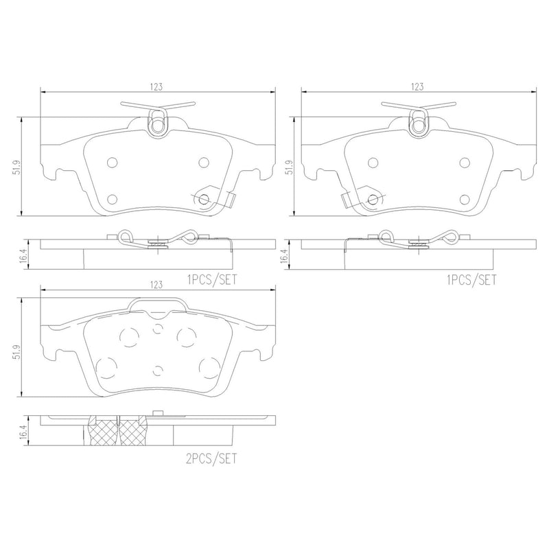 BREMBO Ceramic Rear Disc Brake Pad Set - P24216N