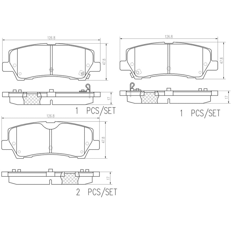 BREMBO Ceramic Rear Disc Brake Pad Set - P24232N