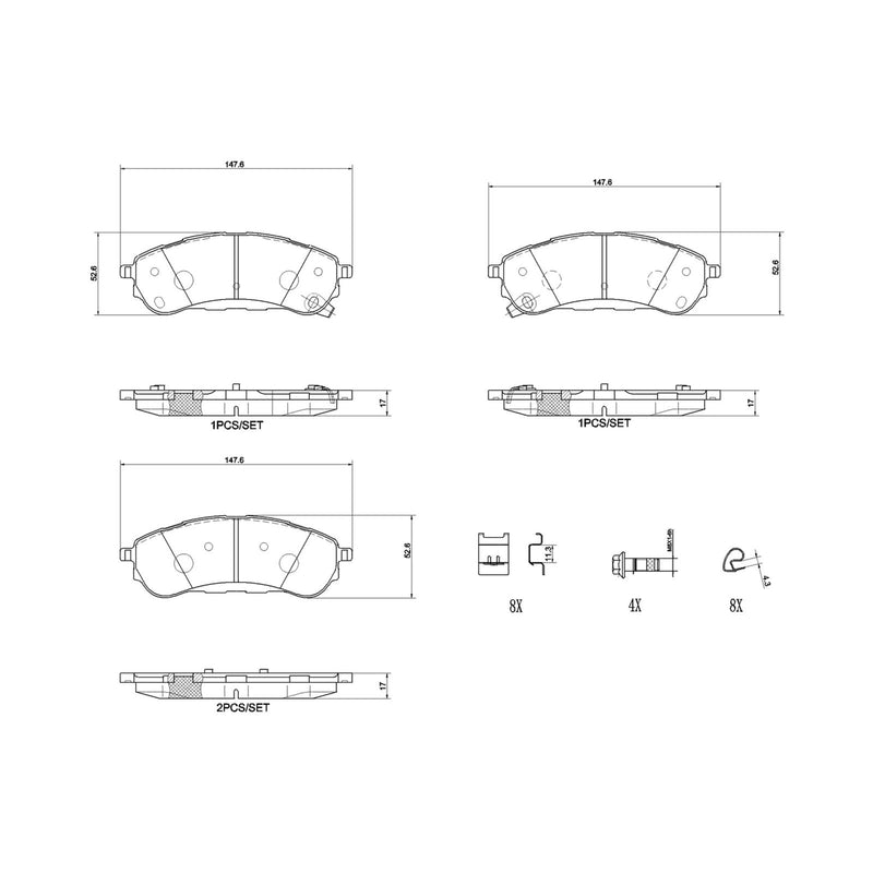 BREMBO Ceramic Rear Disc Brake Pad Set - P24235N