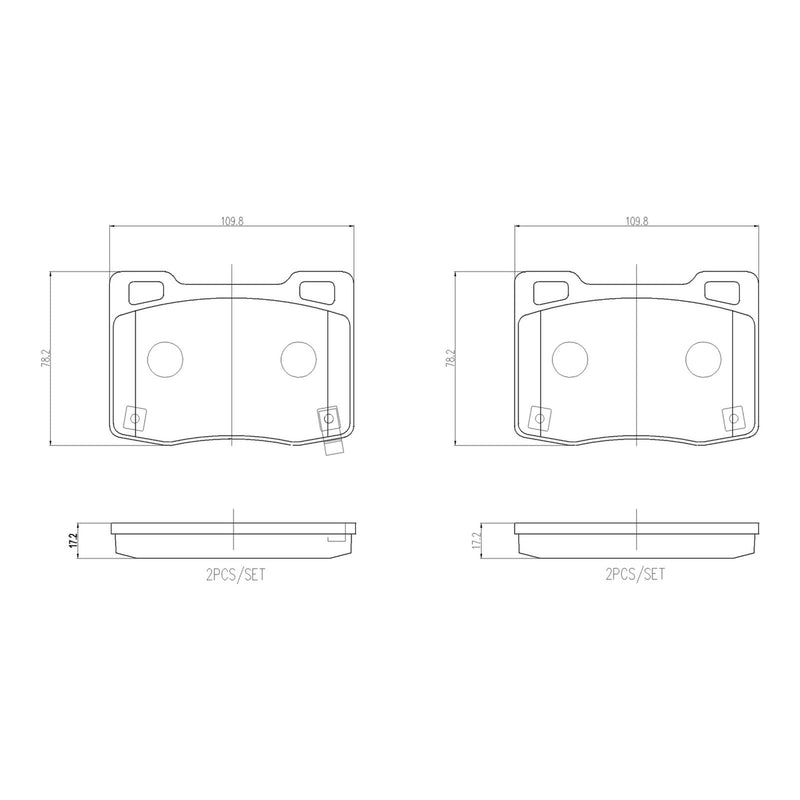 BREMBO Ceramic Rear Disc Brake Pad Set - P24251N