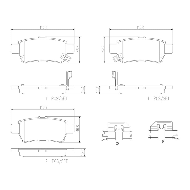 BREMBO Ceramic Rear Disc Brake Pad Set - P28062N