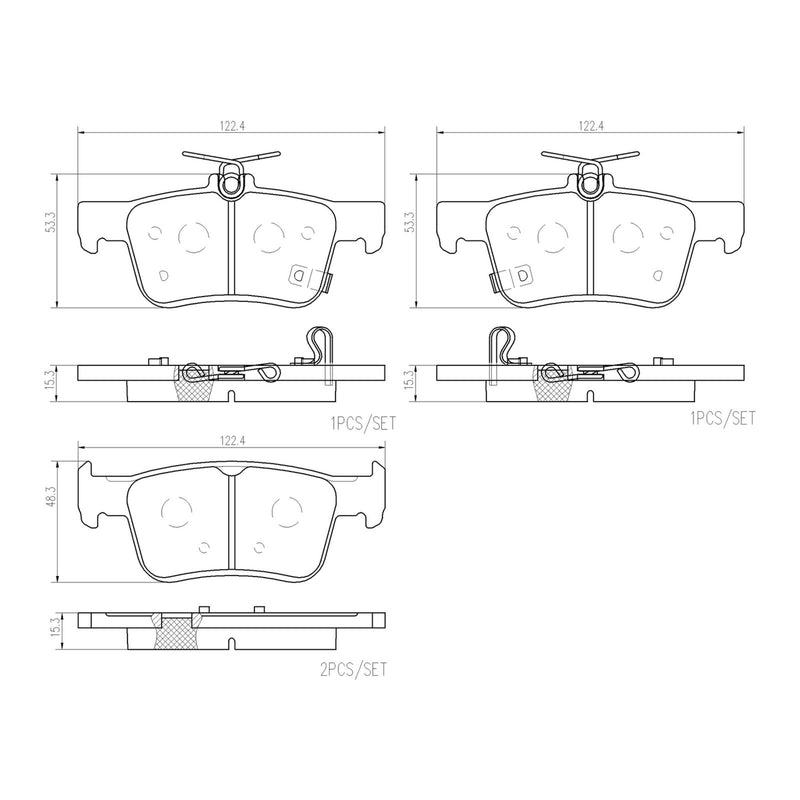 BREMBO Ceramic Rear Disc Brake Pad Set - P28103N