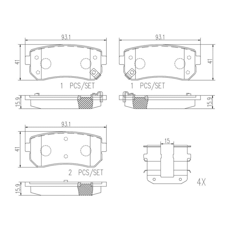 BREMBO Ceramic Rear Disc Brake Pad Set - P30051N