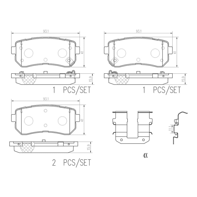 BREMBO Ceramic Rear Disc Brake Pad Set - P30068N