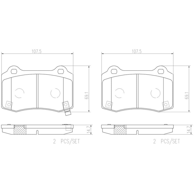 BREMBO Ceramic Rear Disc Brake Pad Set - P30074N